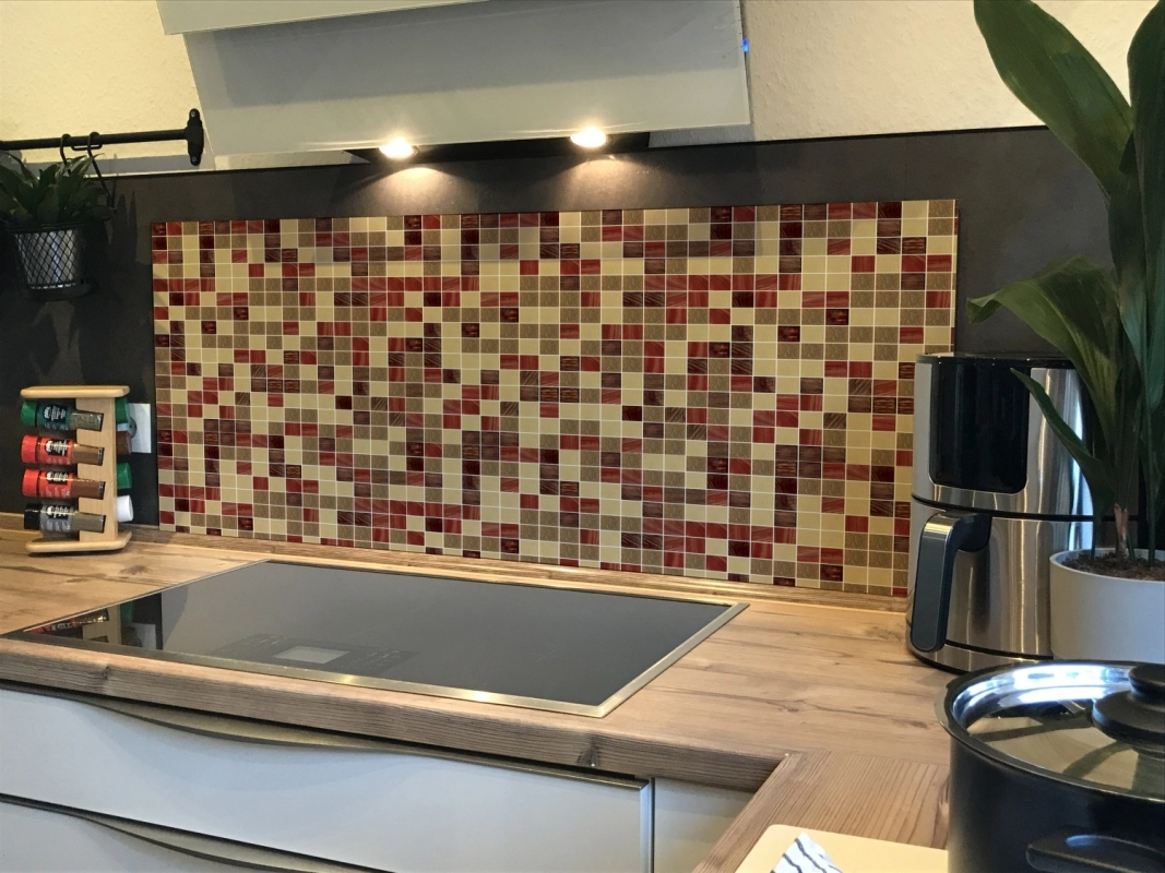 Spritzschutz Küche Hartschaumplatte Mosaik Stein Grün