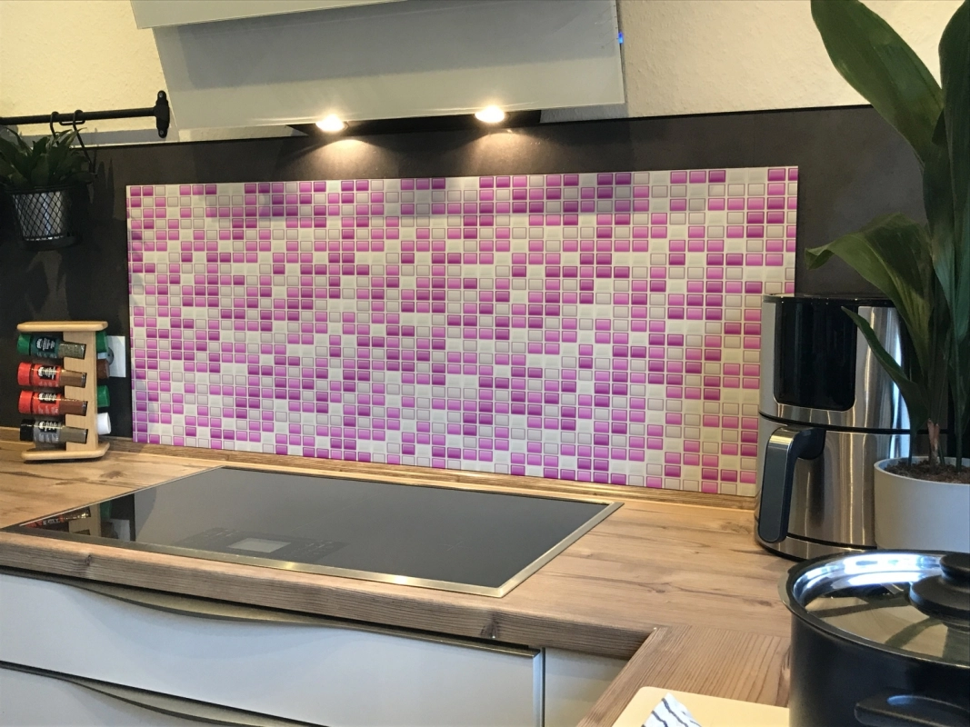 Spritzschutz Küche Acrylglas Pyramiden Mosaik Rot