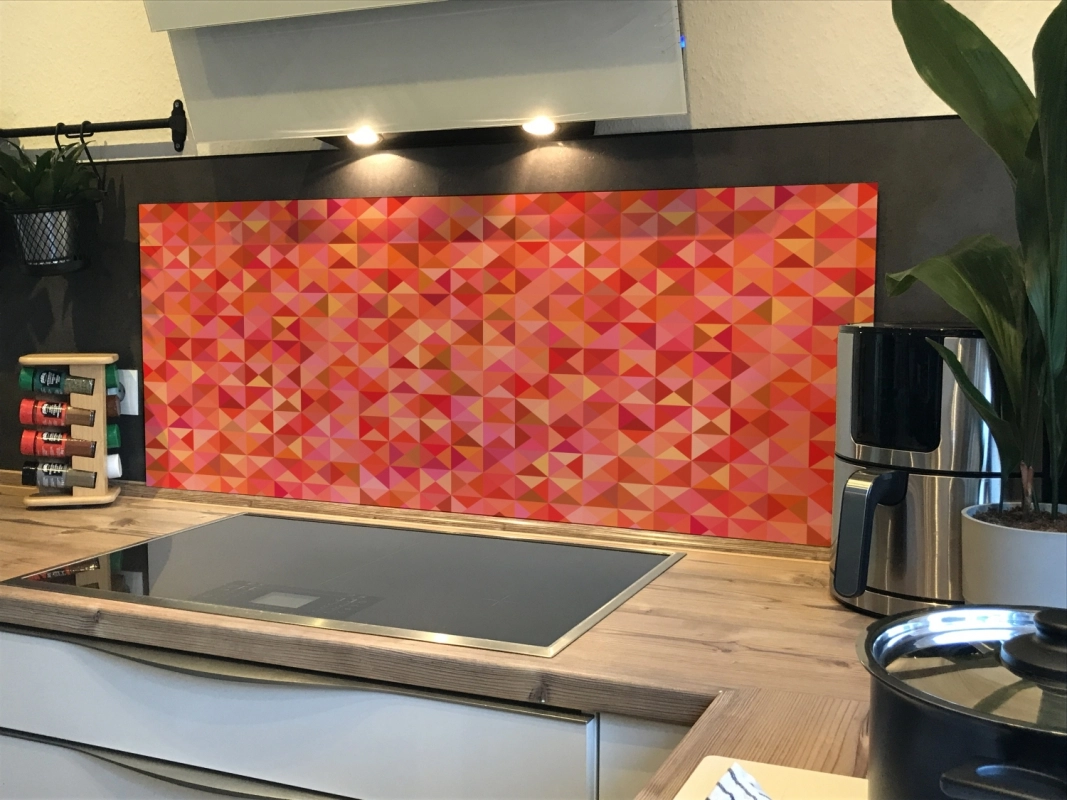 Spritzschutz Küche Acrylglas Mosaik Optik Lila Blau