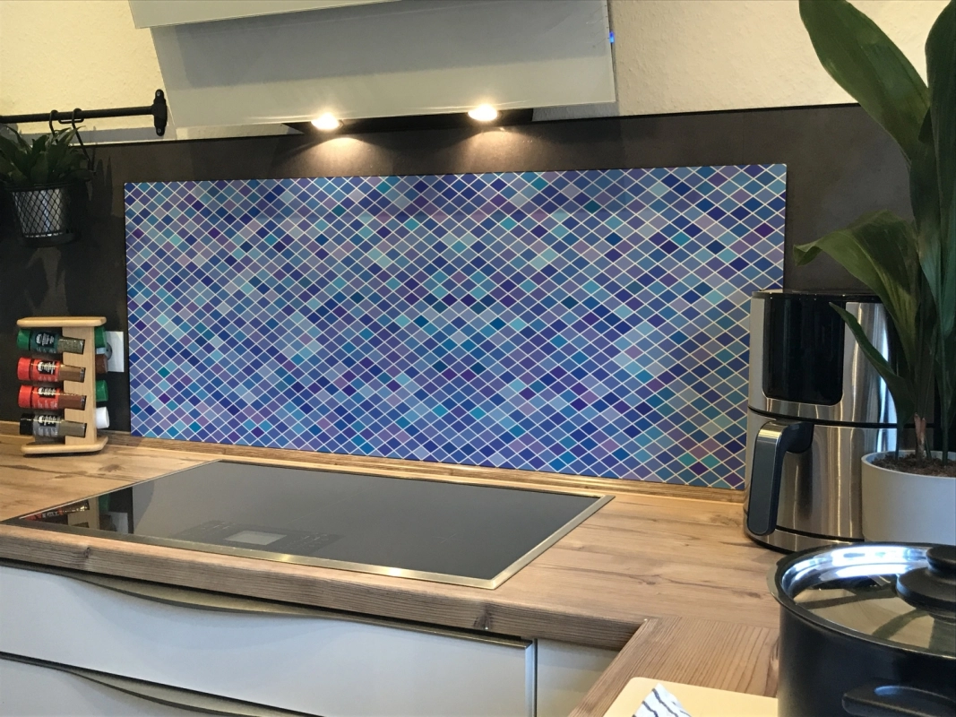 Spritzschutz Küche Hartschaumplatte Dreieck Mosaik Bunt