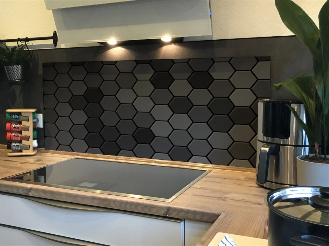 Spritzschutz Küche Hartschaumplatte Mosaik Glas Optik