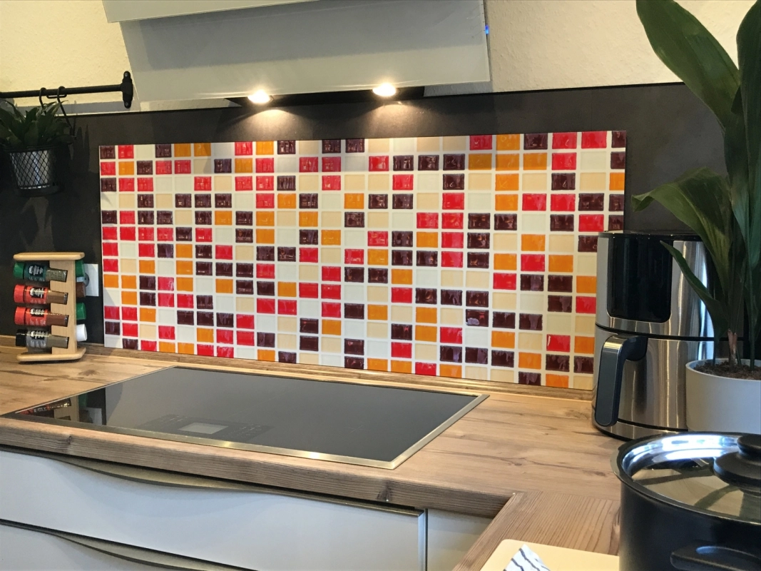 Spritzschutz Küche Hartschaumplatte Weiße Marmor Mosaik