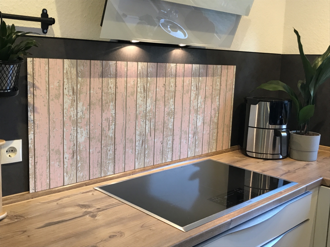 Spritzschutz Küche Acrylglas Rosa Vintage Holz