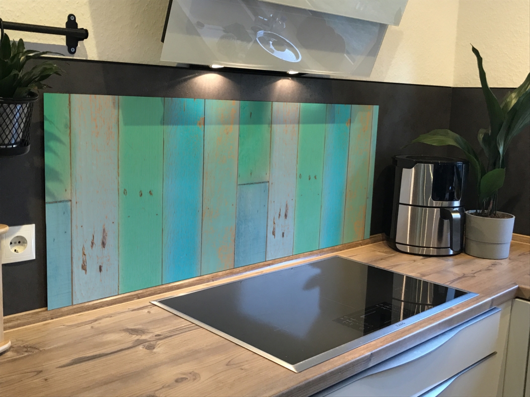 Spritzschutz Küche Acrylglas Farbige Holzbalken