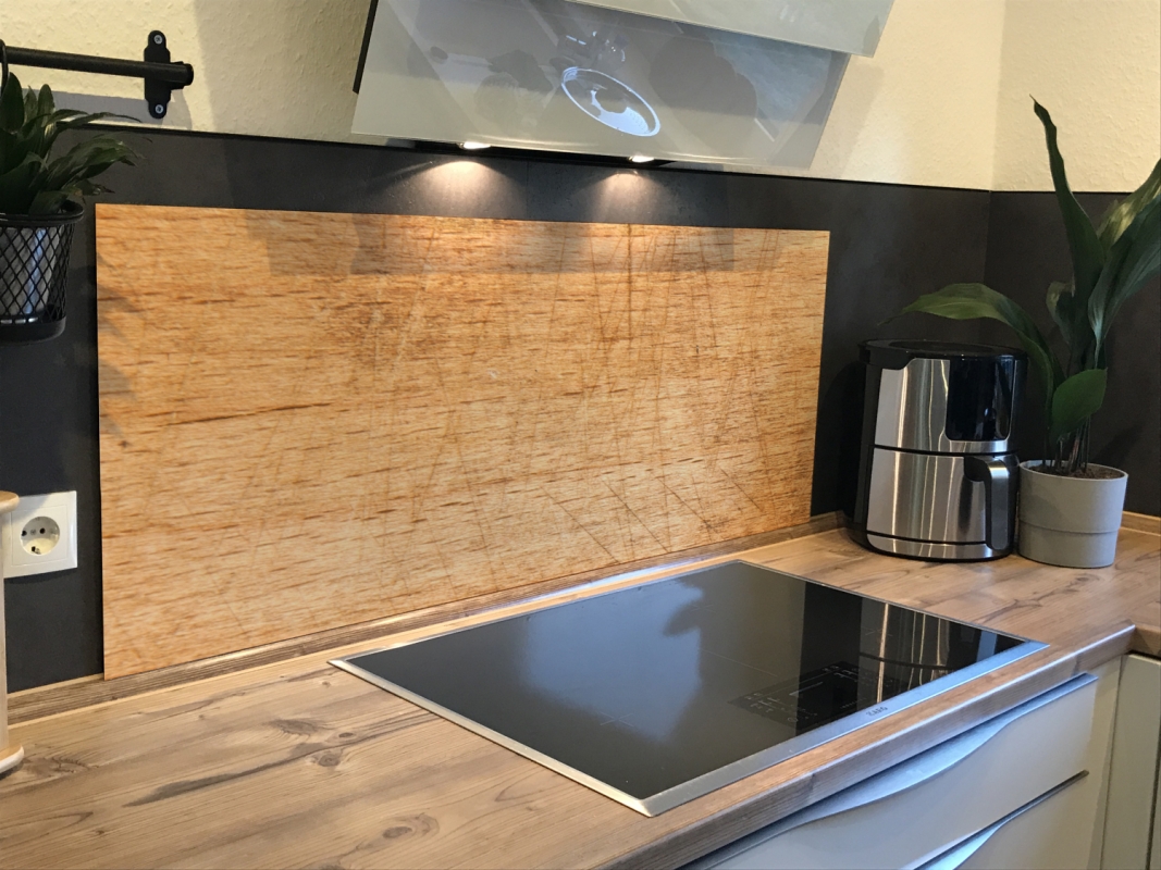 Spritzschutz Küche Aluverbund Abgenutztes Holz