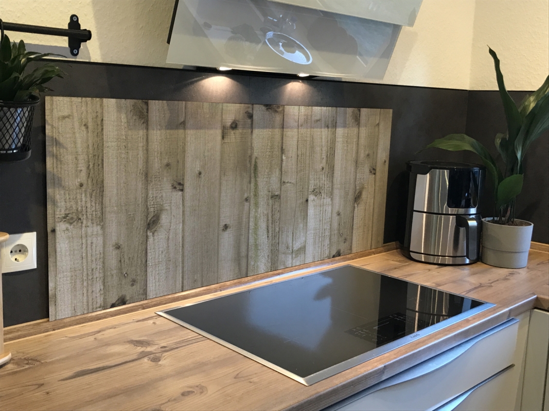 Spritzschutz Küche Acrylglas Holzbalken