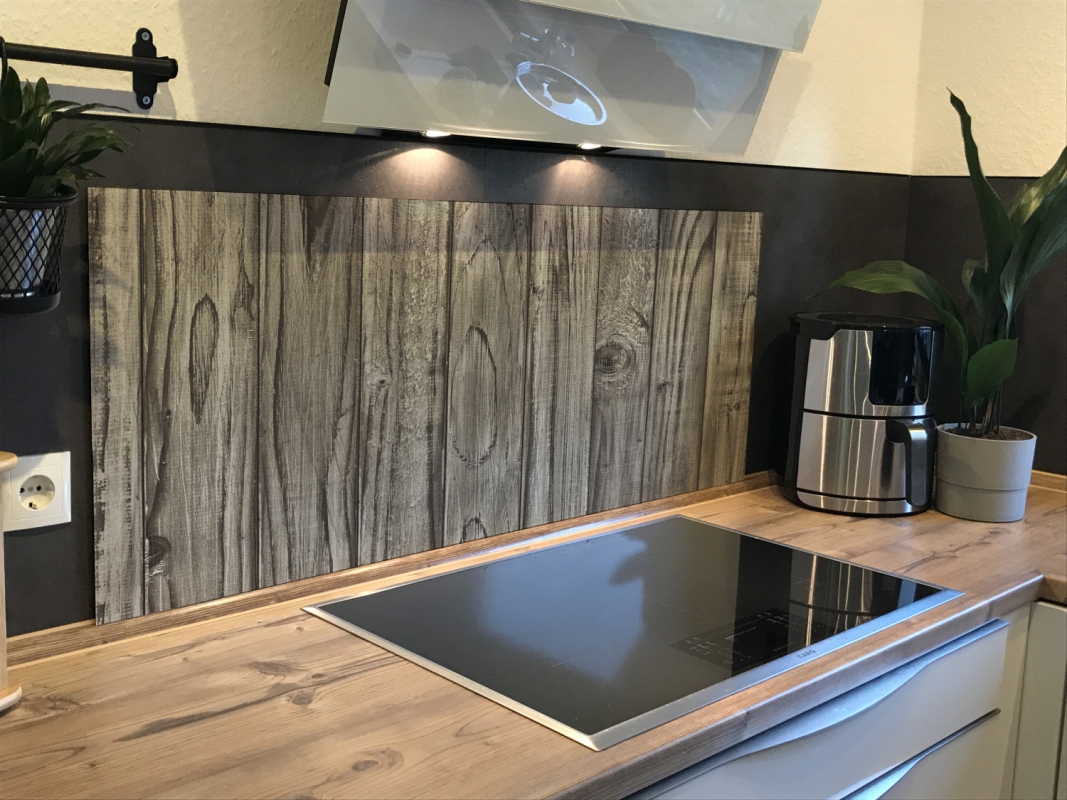 Spritzschutz Küche Acrylglas Holzoptik
