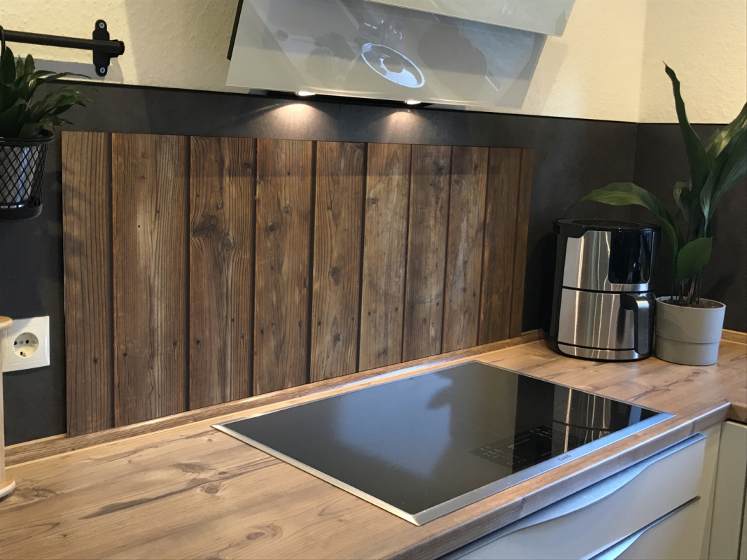 Spritzschutz Küche Acrylglas Holzoptik
