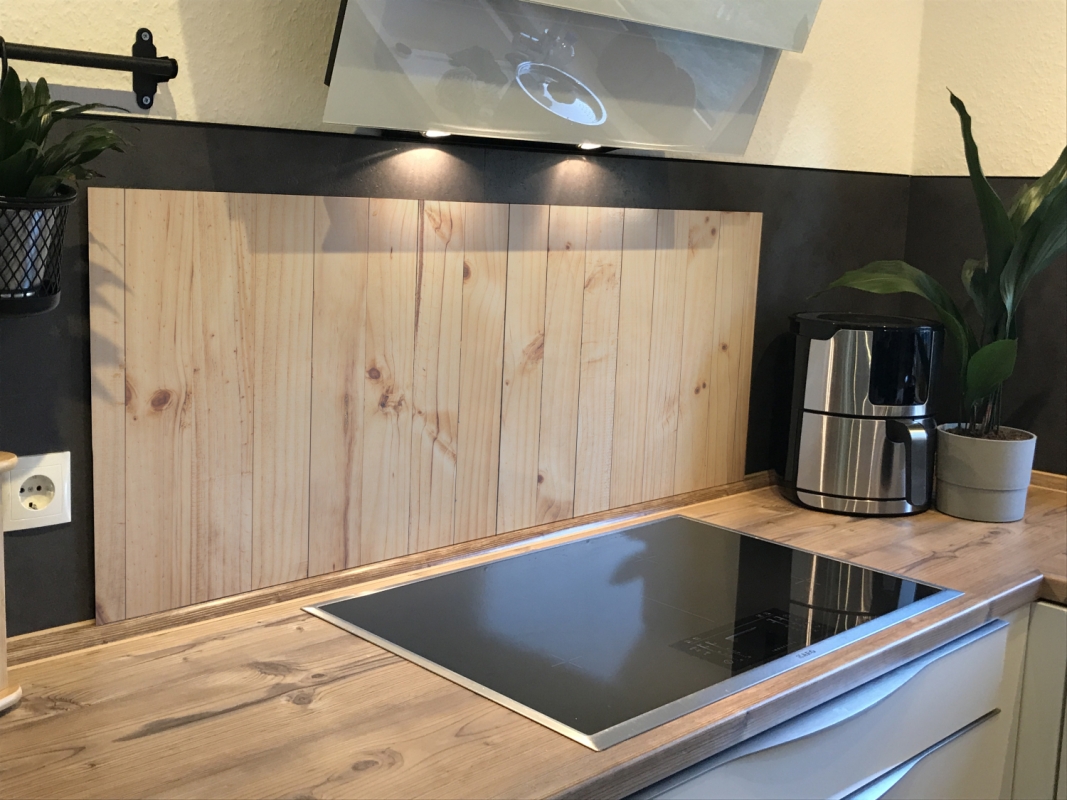 Spritzschutz Küche Acrylglas Holzoptik