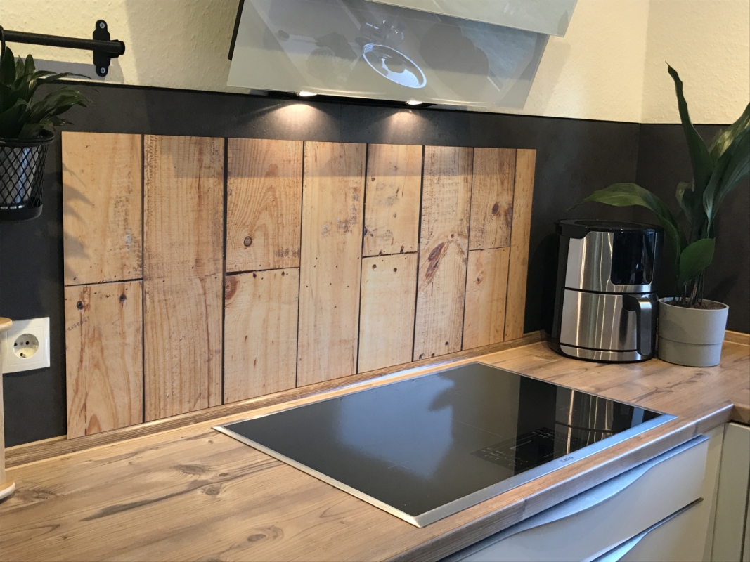 Spritzschutz Küche Acrylglas Holzoptik