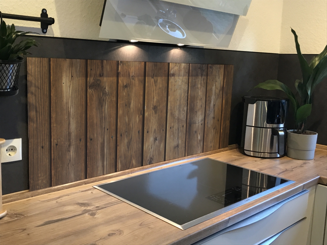 Spritzschutz Küche Acrylglas Holzoptik