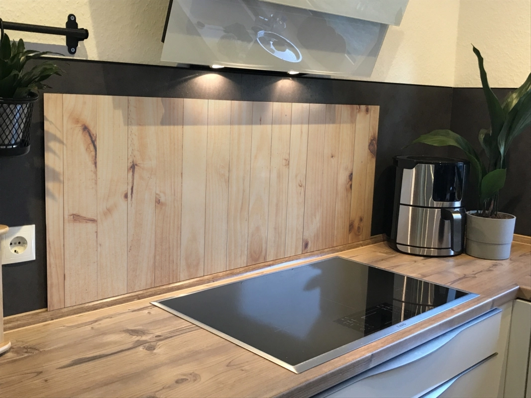 Spritzschutz Küche Acrylglas Holzoptik