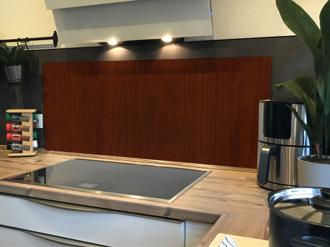 Spritzschutz Küche Acrylglas Kirschbaumholz