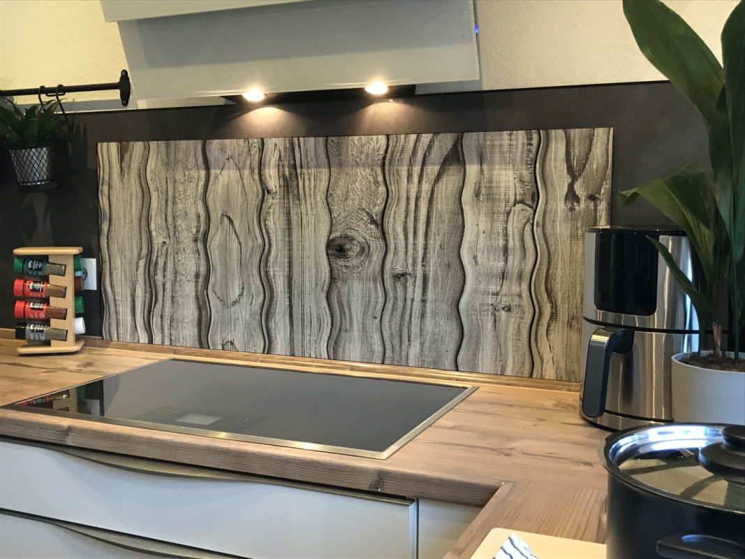 Spritzschutz Küche Acrylglas Holzoptik