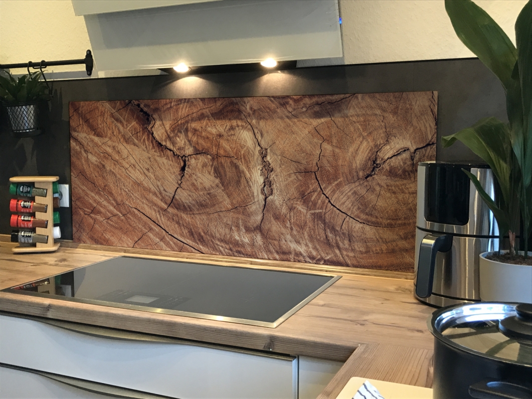 Spritzschutz Küche Acrylglas Holzoptik