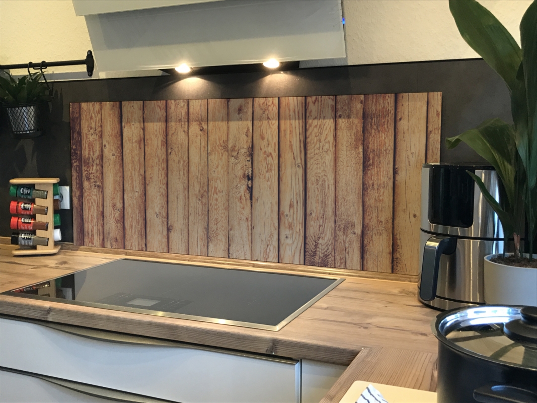 Spritzschutz Küche Acrylglas Holzoptik