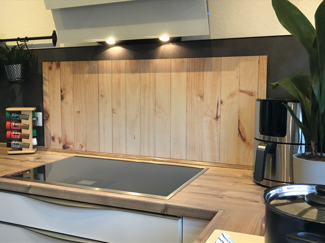 Spritzschutz Küche Acrylglas Holzoptik