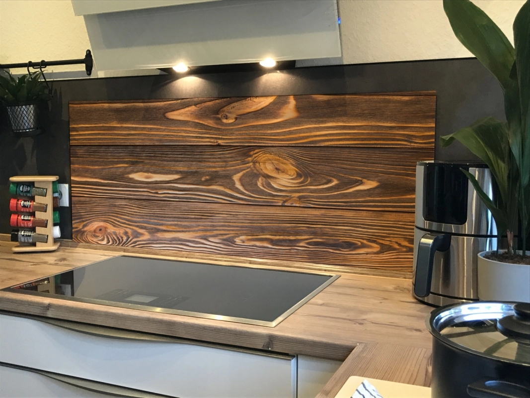 Spritzschutz Küche Acrylglas Holzoptik