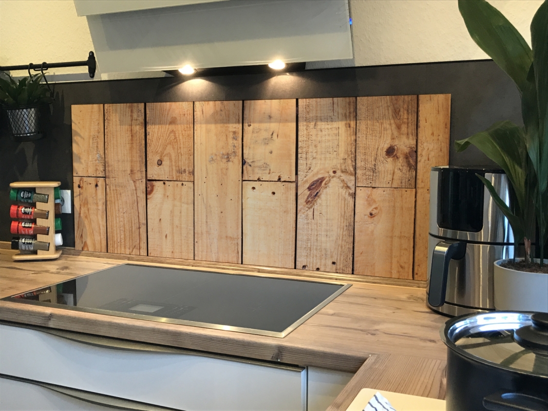 Spritzschutz Küche Acrylglas Holzoptik