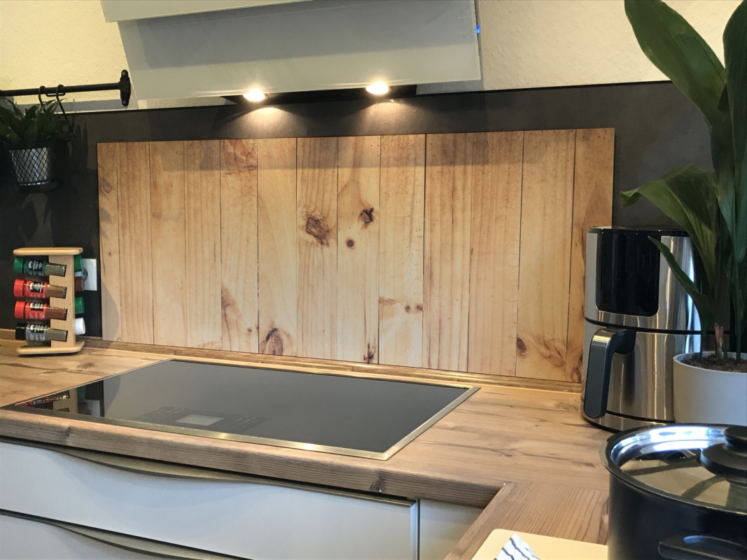 Spritzschutz Küche Acrylglas Holzoptik