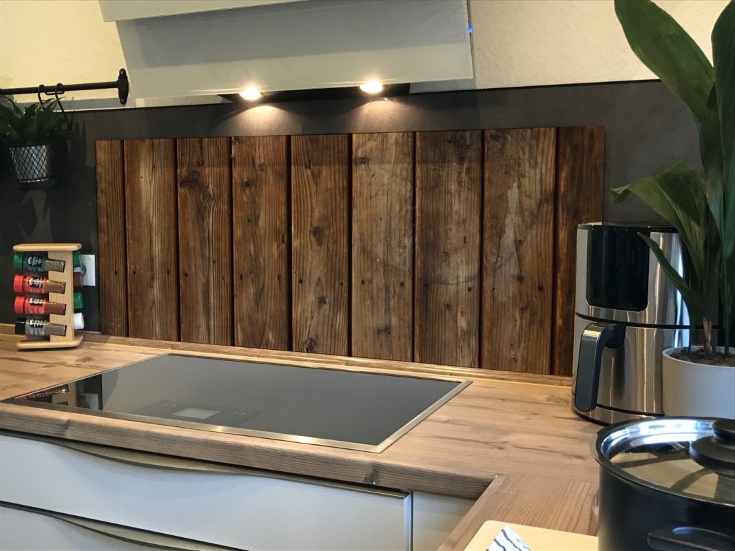 Spritzschutz Küche Acrylglas Holzoptik