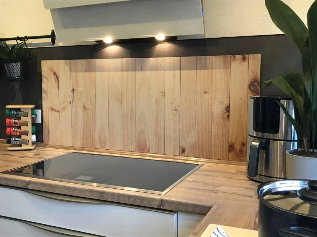Spritzschutz Küche Acrylglas Holzoptik