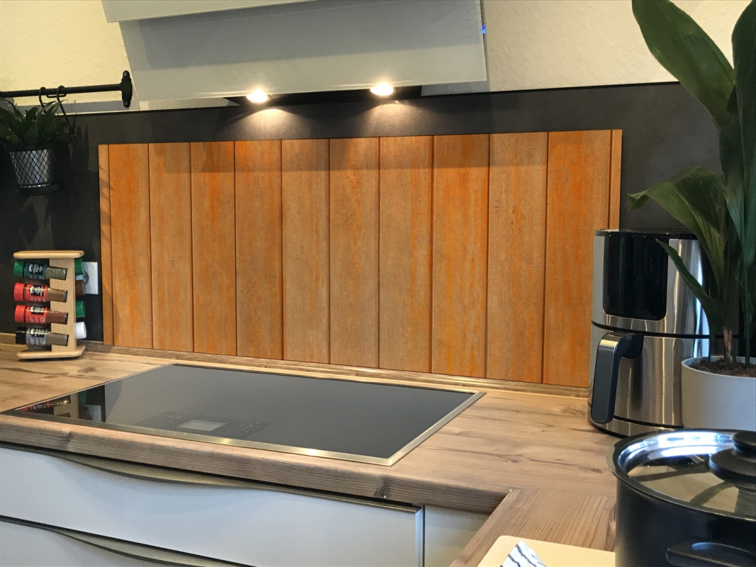 Spritzschutz Küche Acrylglas Holzoptik