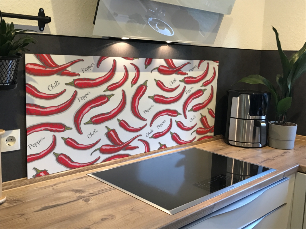 Spritzschutz Küche Acrylglas Chili Pepper