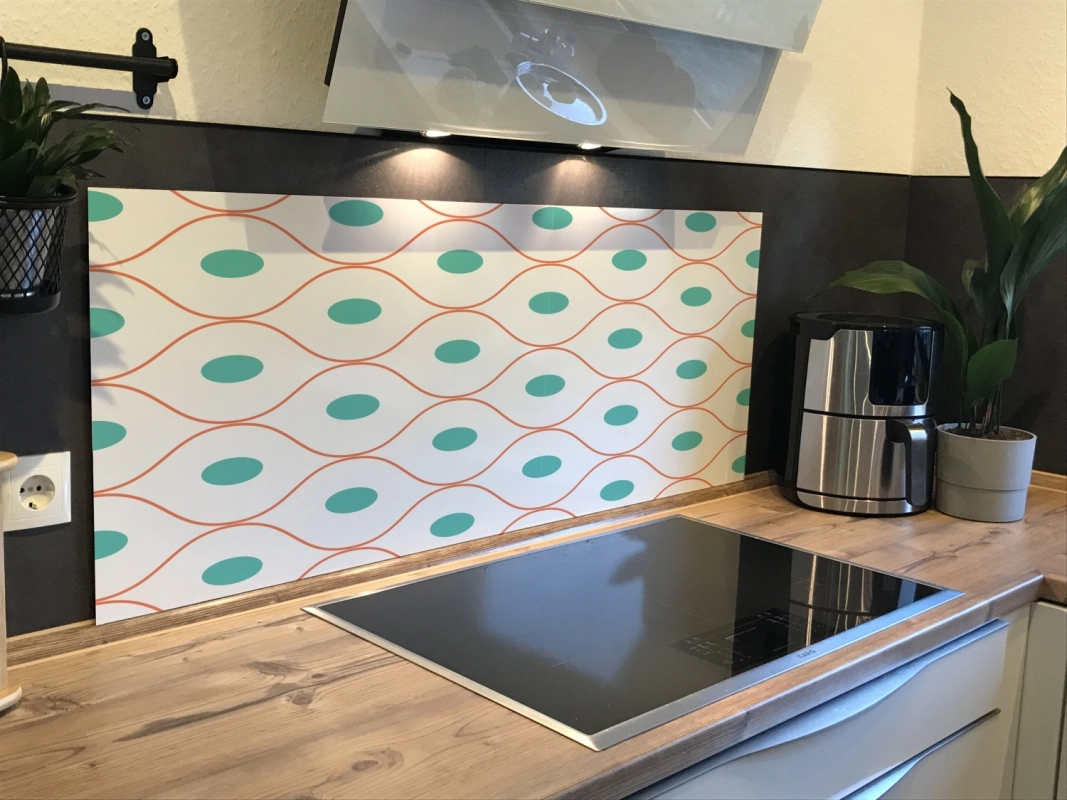 Spritzschutz Küche Hartschaumplatte Wellen Ellipse