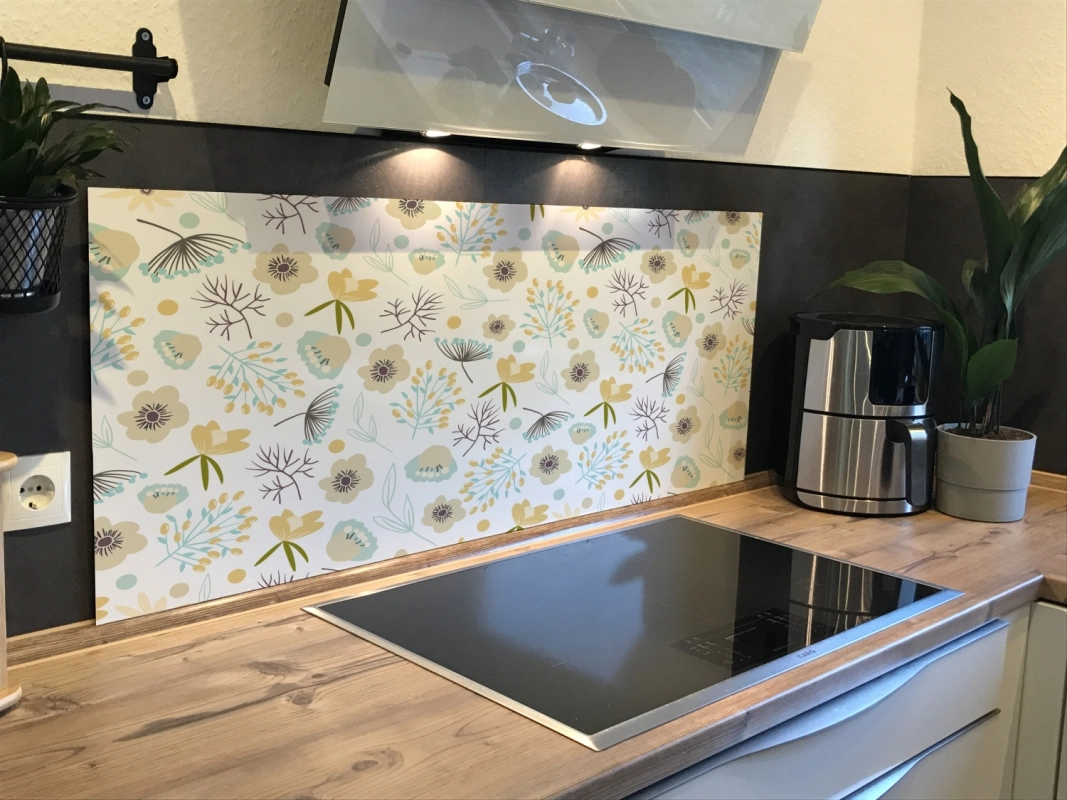 Spritzschutz Küche Hartschaumplatte Blumen
