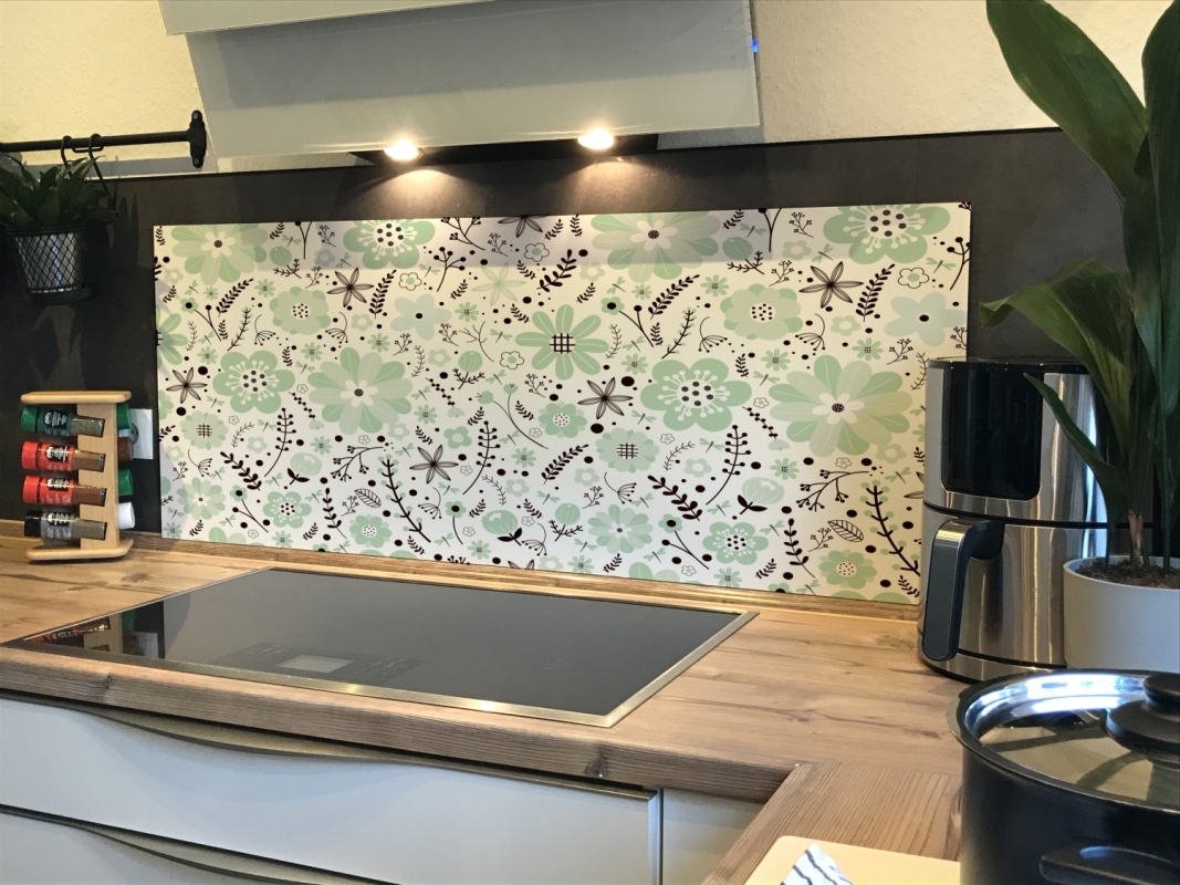 Spritzschutz Küche Acrylglas Winterblumen Mint