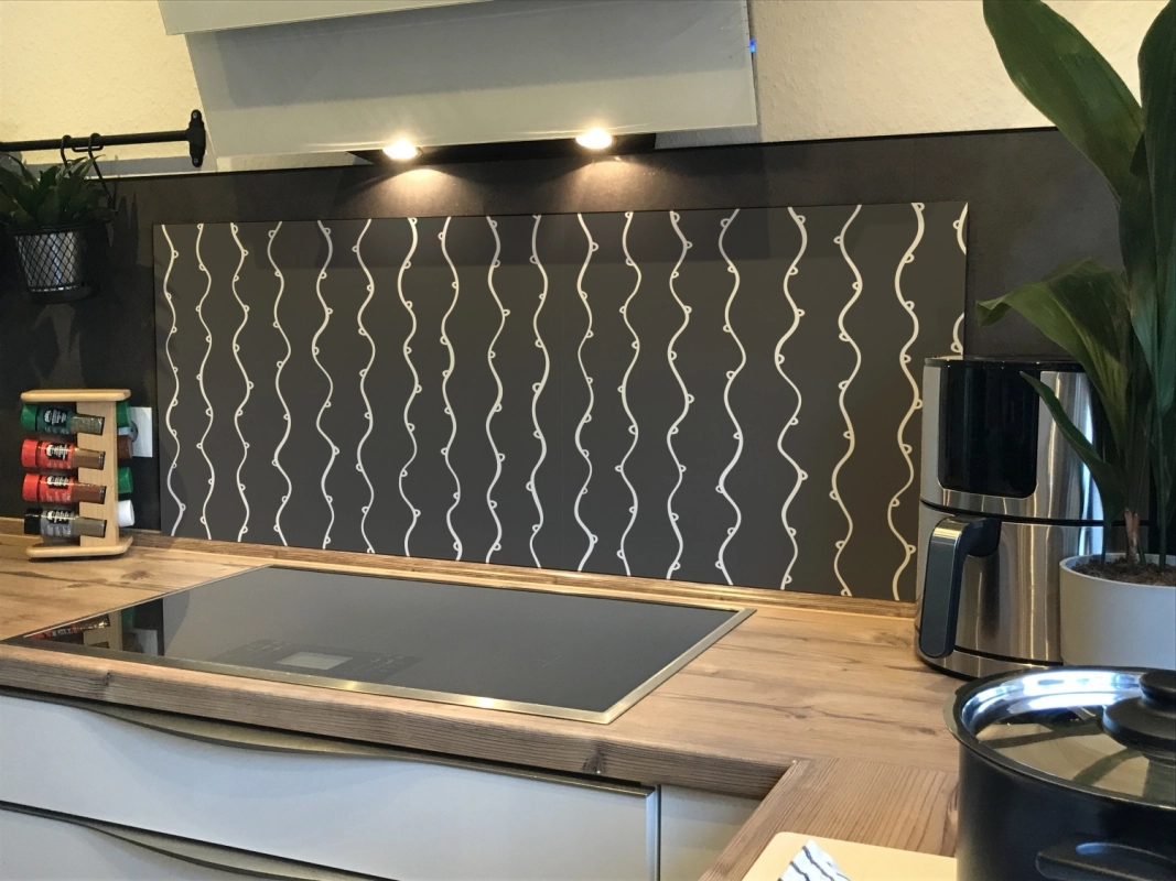 Spritzschutz Küche Acrylglas Wellenlinien Anthrazit