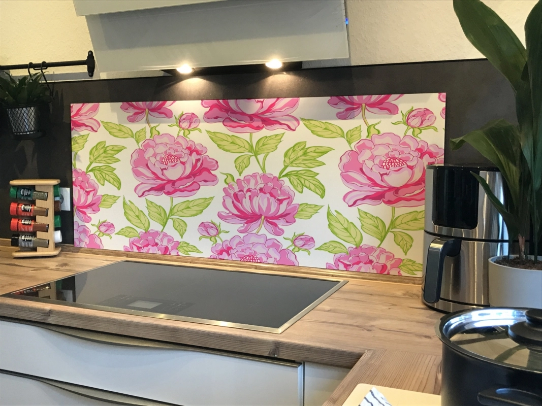 Spritzschutz Küche Aluverbund Pink Rosen