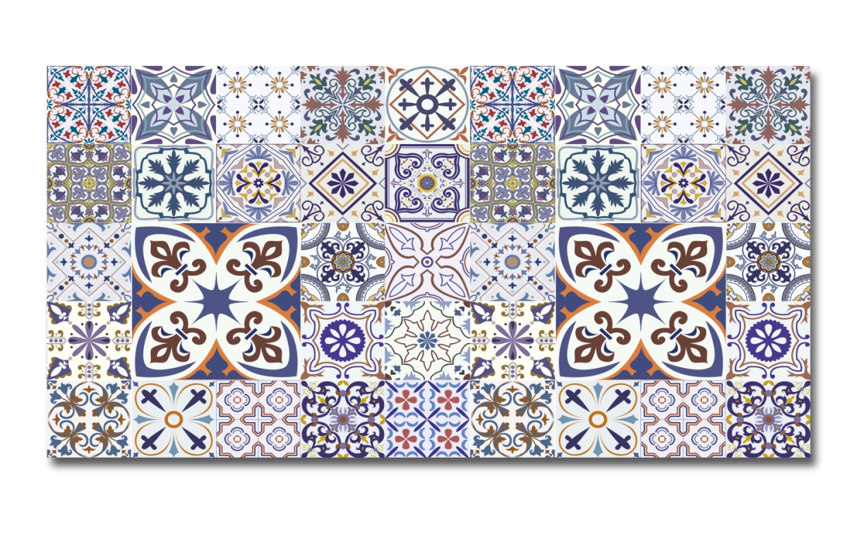 Spritzschutz Küche Hartschaumplatte Patchwork Fliesen