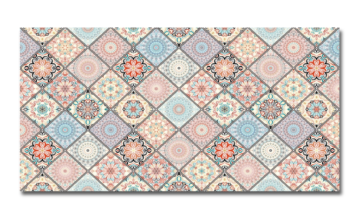 Spritzschutz Küche Hartschaumplatte Boho Patchwork