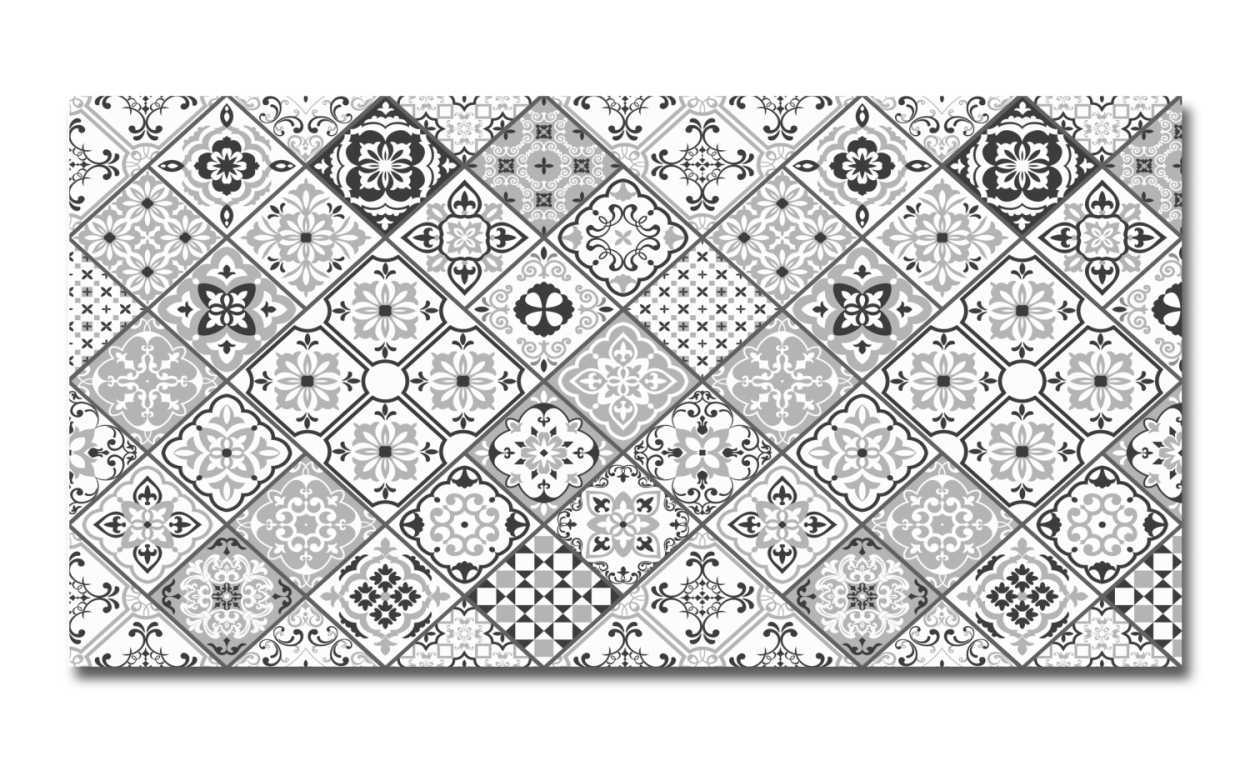 Spritzschutz Küche Hartschaumplatte Patchwork Fliesen Ornament