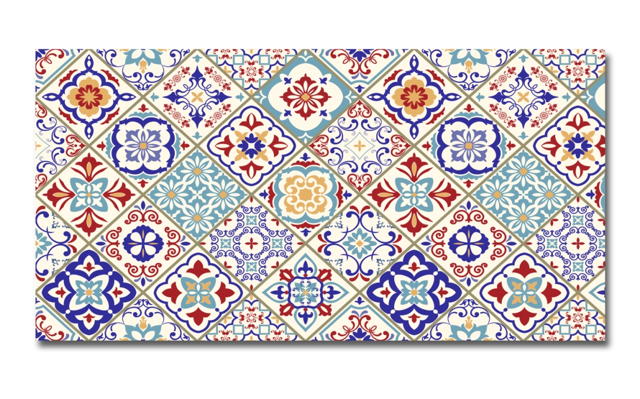 Spritzschutz Küche Hartschaumplatte Osmanische Keramik Patchwork