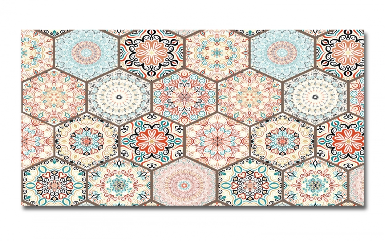Spritzschutz Küche Acrylglas Boho Patchwork Fliesen