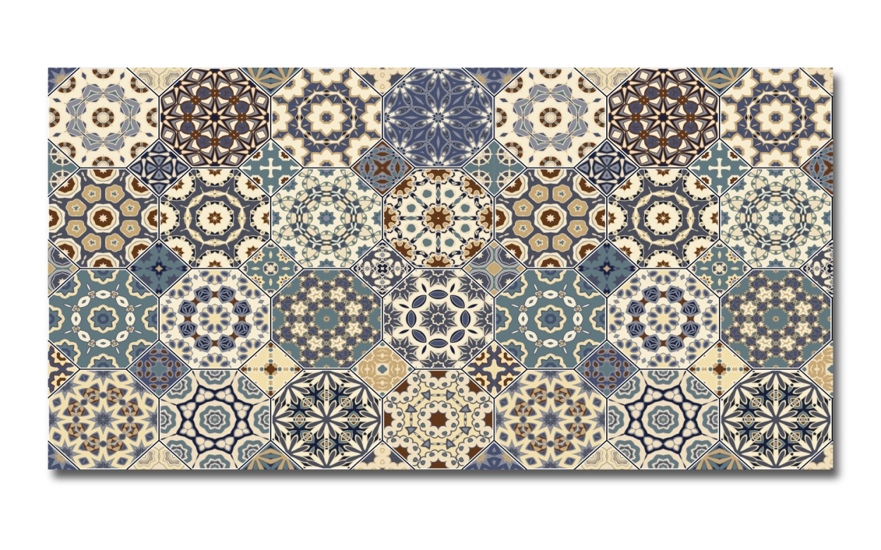 Spritzschutz Küche Hartschaumplatte Ornamentalische Patchwork