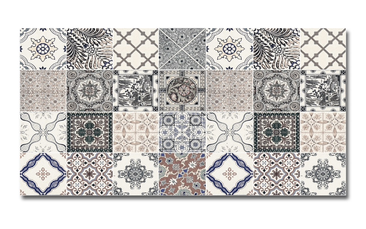 Spritzschutz Küche Hartschaumplatte Vintage Patchwork