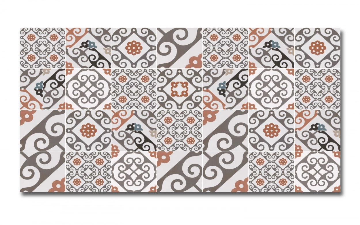 Spritzschutz Küche Aluverbund Zementfliesen Patchwork