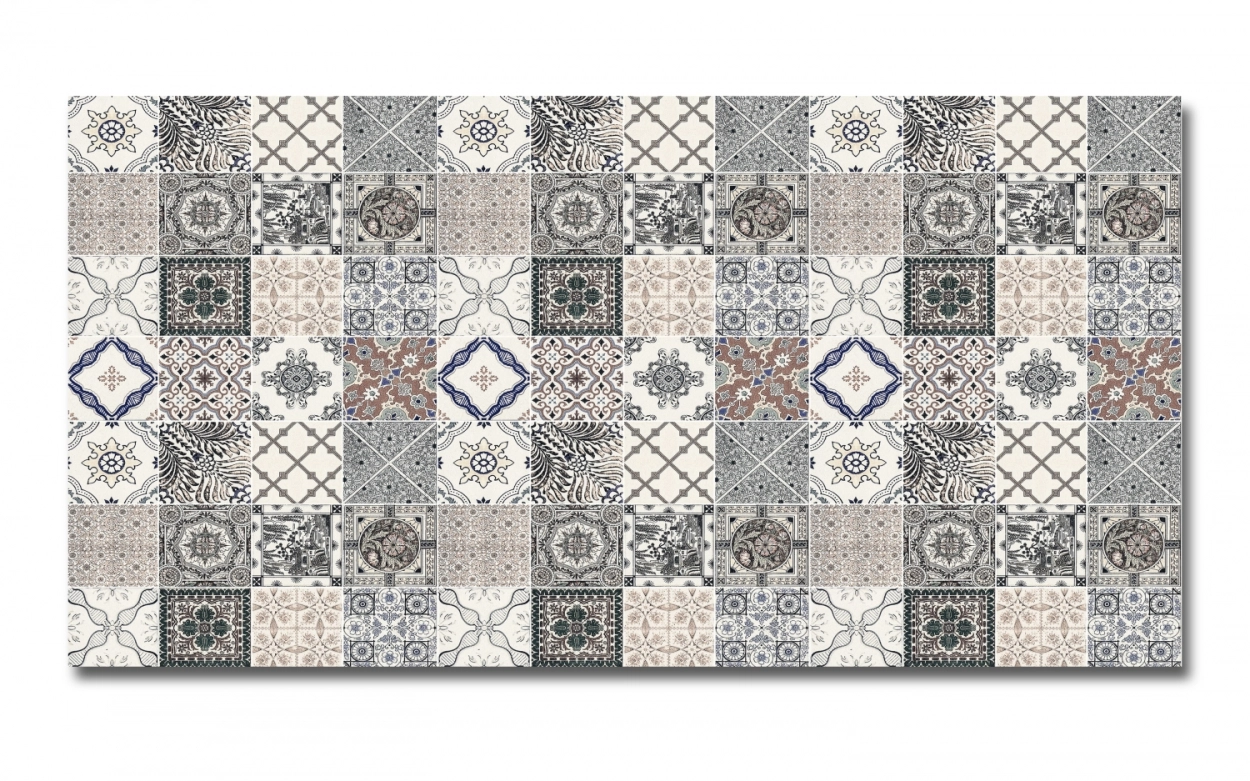 Spritzschutz Küche Aluverbund Römische Patchwork Fliesen
