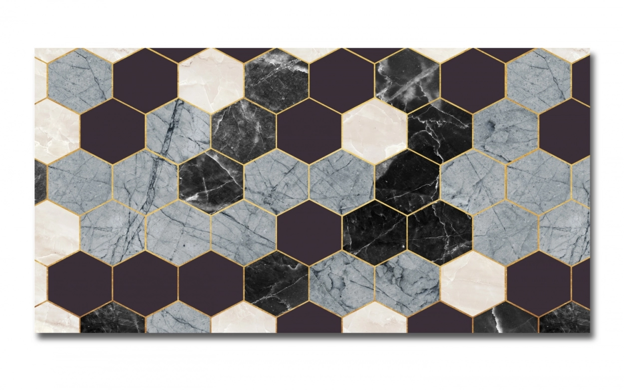 Spritzschutz Küche Acrylglas Hexagon Marmor