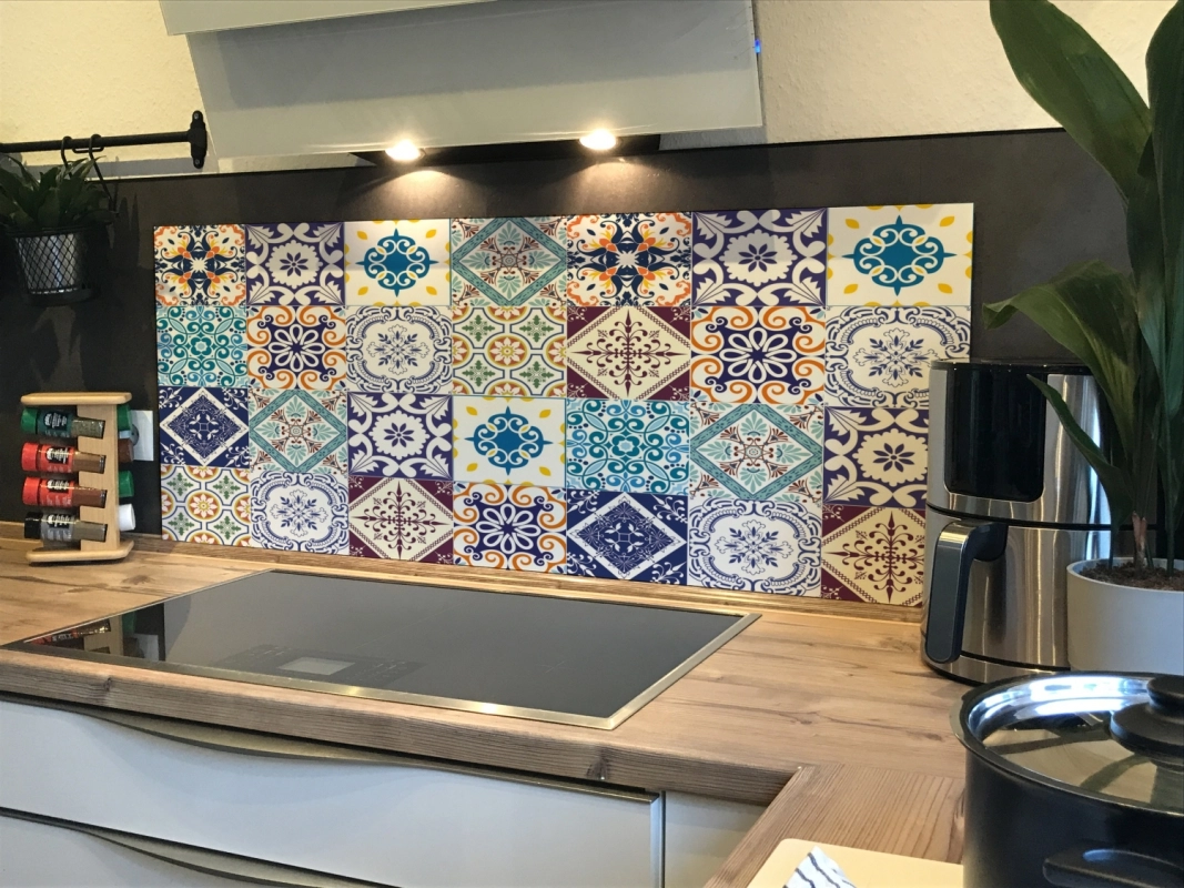 Spritzschutz Küche Aluverbund Spanische Fliesen Patchwork