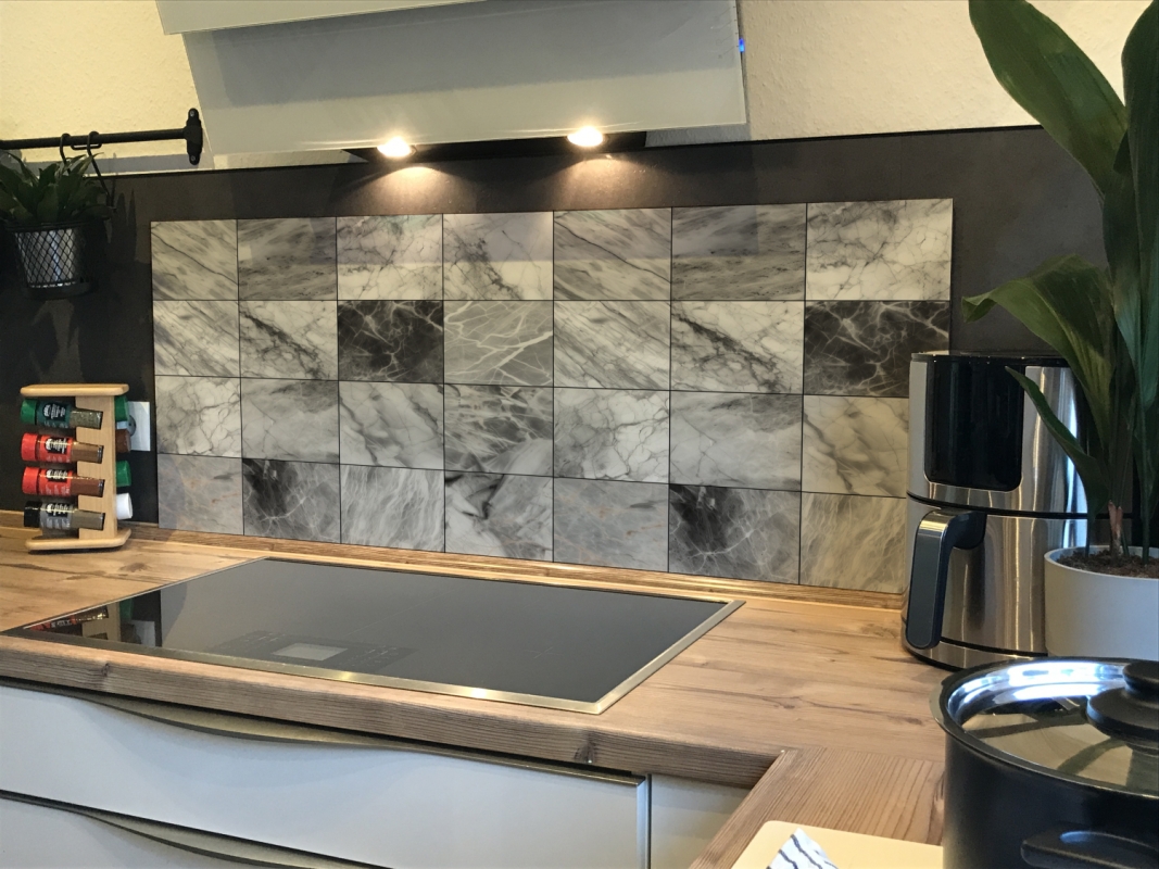 Spritzschutz Küche Hartschaumplatte Marmor Fliesen