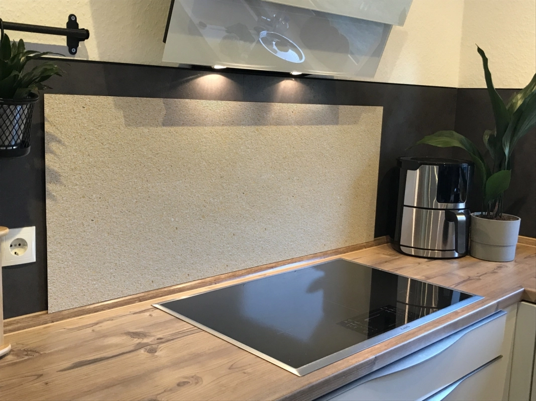 Spritzschutz Küche Sandsteinplatten Optik