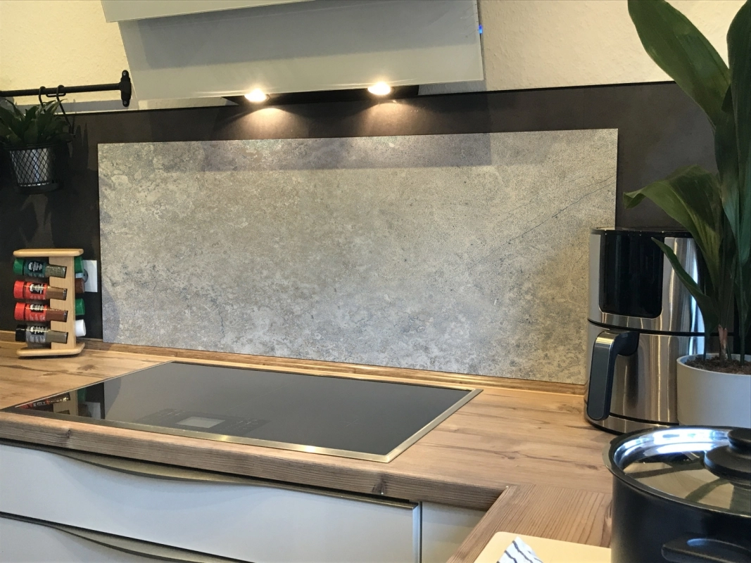 Spritzschutz Küche Acrylglas Steinwand Optik