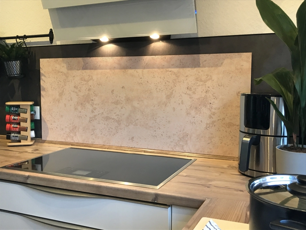 Spritzschutz Küche Beige Granit Optik