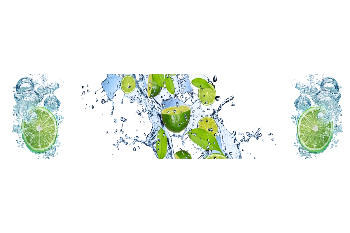Küchenrückwand Hartschaumplatte Limetten unter Wasser Küchenrückwand Hartschaumplatte Limetten unter Wasser