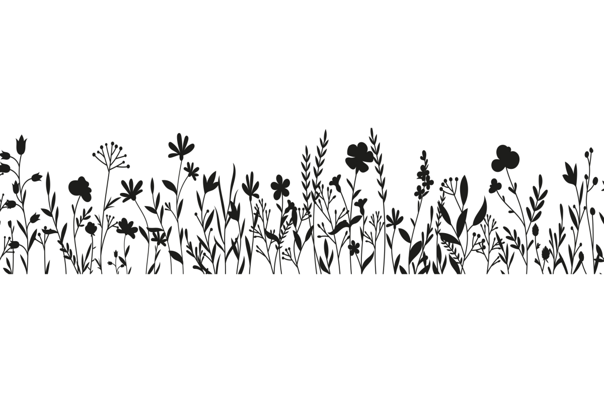 Küchenrückwand Aluverbund Schwarze Blumen